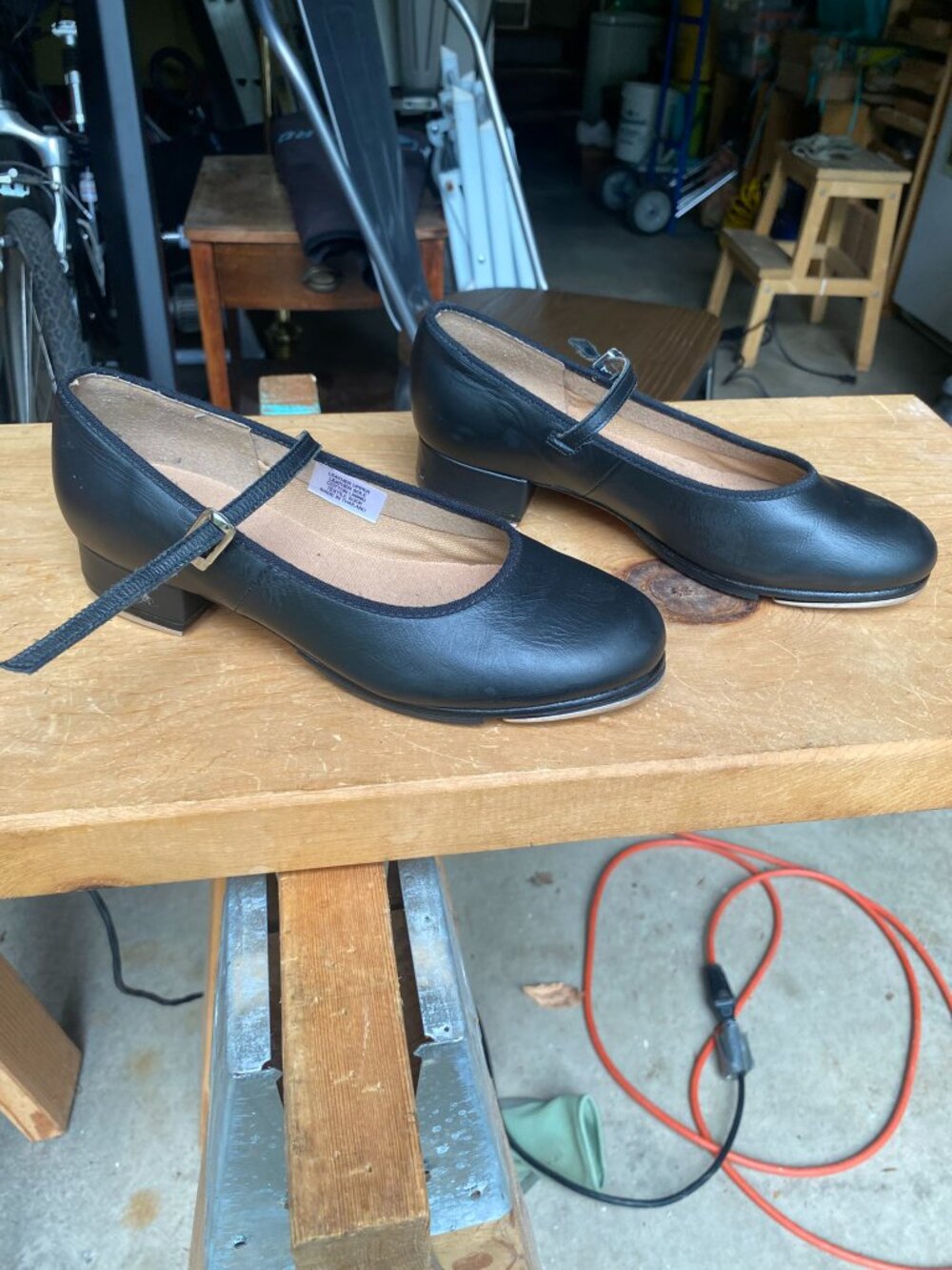 Bloch Women's Tap On Leather Tap Shoes Black Size 7 Mary Jane style